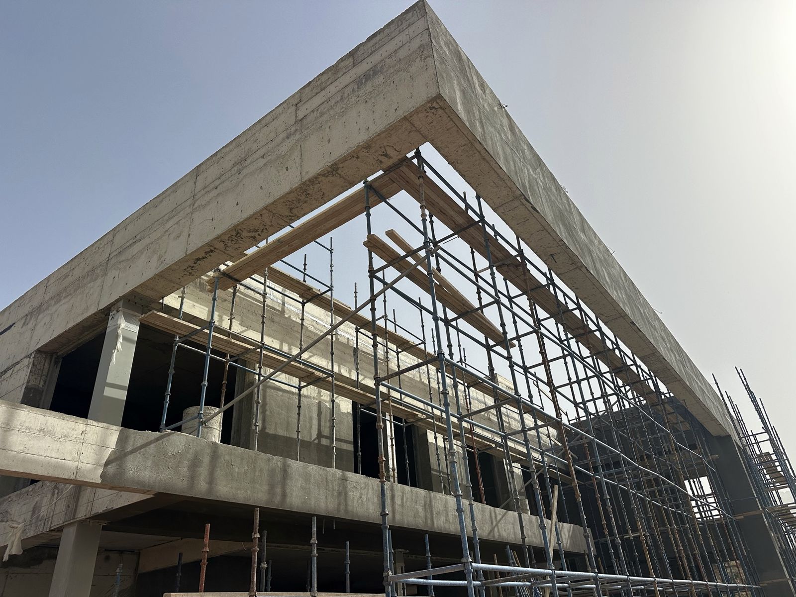 Board-formed concrete cantilever